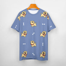 Load image into Gallery viewer, Happy Yellow Labrador Love All Over Print Women&#39;s Cotton T-Shirt - 4 Colors-Apparel-Apparel, Labrador, Shirt, T Shirt-9