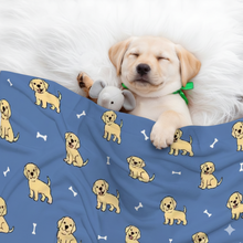 Load image into Gallery viewer, Happy Yellow Labrador Love Blanket for Dog-Pet Furniture-Blanket for Dogs,Blankets,Home Decor,Labrador-1