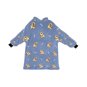 Happy Yellow Labrador Love Blanket Hoodie for Women-Apparel-Apparel, Blankets-CornflowerBlue1-ONE SIZE-5