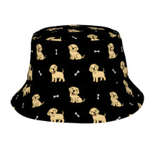 Load image into Gallery viewer, Happy Yellow Labrador Love Bucket Hat-Hats &amp; Caps-Midnight Black-One Size-1