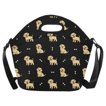 Load image into Gallery viewer, Happy Yellow Labrador Love Neoprene Lunch Bag-Accessories-Accessories,Bags,Dog Dad Gifts,Dog Mom Gifts,Labrador,Lunch Bags-Black5-ONESIZE-11