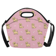 Load image into Gallery viewer, Happy Yellow Labrador Love Neoprene Lunch Bag-Accessories-Accessories,Bags,Dog Dad Gifts,Dog Mom Gifts,Labrador,Lunch Bags-Pink-ONESIZE-6