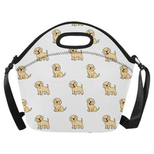 Load image into Gallery viewer, Happy Yellow Labrador Love Neoprene Lunch Bag-Accessories-Accessories,Bags,Dog Dad Gifts,Dog Mom Gifts,Labrador,Lunch Bags-White-ONESIZE-1