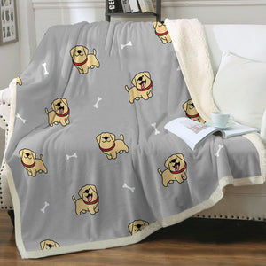Happy Yellow Labrador Love Soft Warm Fleece Blanket - 3 Colors-Blanket-Blankets, Home Decor, Labrador-14