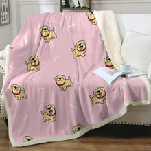 Load image into Gallery viewer, Happy Yellow Labrador Love Soft Warm Fleece Blanket - 3 Colors-Blanket-Blankets, Home Decor, Labrador-Soft Pink-Small-2