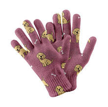 Load image into Gallery viewer, Happy Yellow Labrador Love Touch Screen Gloves-Accessories-Accessories,Dog Dad Gifts,Dog Mom Gifts,Gloves-Rose gold-3