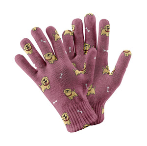 Happy Yellow Labrador Love Touch Screen Gloves-Accessories-Accessories, Dog Dad Gifts, Dog Mom Gifts, Gloves, Labrador-Rose gold-1