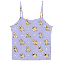 Load image into Gallery viewer, Happy Yellow Labrador Love Women's Cami and Shorts Pajama Set-Light Lavender Purple-XS-17