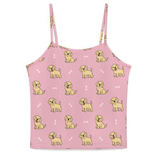 Load image into Gallery viewer, Happy Yellow Labrador Love Women's Cami and Shorts Pajama Set-Light Pink-XS-9