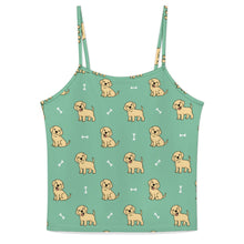 Load image into Gallery viewer, Happy Yellow Labrador Love Women's Cami and Shorts Pajama Set-Mint Green-XS-13