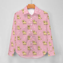 Load image into Gallery viewer, Happy Yellow Labrador Love Women&#39;s Shirt-Apparel-Apparel,Dog Mom Gifts,Labrador,Shirt-10