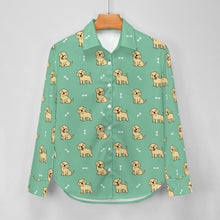 Load image into Gallery viewer, Happy Yellow Labrador Love Women&#39;s Shirt-Apparel-Apparel,Dog Mom Gifts,Labrador,Shirt-16