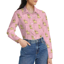 Load image into Gallery viewer, Happy Yellow Labrador Love Women&#39;s Shirt-Apparel-Apparel,Dog Mom Gifts,Labrador,Shirt-27