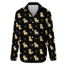 Load image into Gallery viewer, Happy Yellow Labrador Love Women&#39;s Shirt-Apparel-Apparel,Dog Mom Gifts,Labrador,Shirt-Midnight Black-S-8