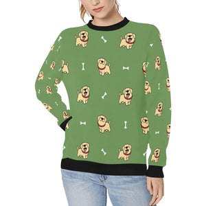 Happy Yellow Labrador Love Women's Sweatshirt-Apparel-Apparel, Labrador, Sweatshirt-OliveDrab-XS-10
