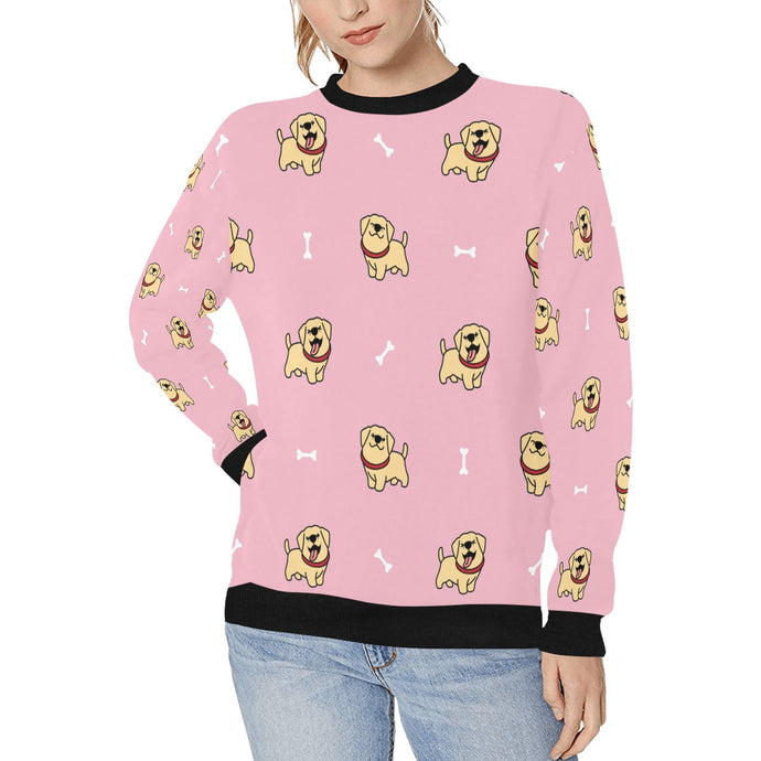 Happy Yellow Labrador Love Women's Sweatshirt-Apparel-Apparel, Labrador, Sweatshirt-Pink-XS-1