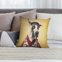 Load image into Gallery viewer, Harlequin Hound Great Dane Plush Pillow Case-Cushion Cover-Dog Dad Gifts, Dog Mom Gifts, Great Dane, Home Decor, Pillows-2
