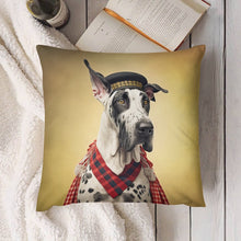 Load image into Gallery viewer, Harlequin Hound Great Dane Plush Pillow Case-Cushion Cover-Dog Dad Gifts, Dog Mom Gifts, Great Dane, Home Decor, Pillows-4