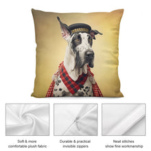 Load image into Gallery viewer, Harlequin Hound Great Dane Plush Pillow Case-Cushion Cover-Dog Dad Gifts, Dog Mom Gifts, Great Dane, Home Decor, Pillows-5