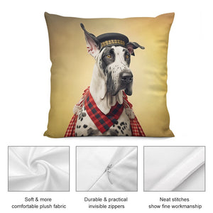 Harlequin Hound Great Dane Plush Pillow Case-Cushion Cover-Dog Dad Gifts, Dog Mom Gifts, Great Dane, Home Decor, Pillows-5