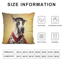 Load image into Gallery viewer, Harlequin Hound Great Dane Plush Pillow Case-Cushion Cover-Dog Dad Gifts, Dog Mom Gifts, Great Dane, Home Decor, Pillows-6