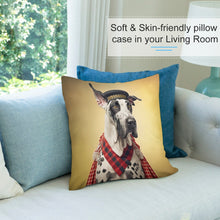Load image into Gallery viewer, Harlequin Hound Great Dane Plush Pillow Case-Cushion Cover-Dog Dad Gifts, Dog Mom Gifts, Great Dane, Home Decor, Pillows-7