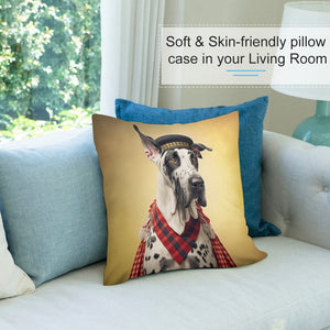 Harlequin Hound Great Dane Plush Pillow Case-Cushion Cover-Dog Dad Gifts, Dog Mom Gifts, Great Dane, Home Decor, Pillows-7
