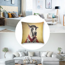 Load image into Gallery viewer, Harlequin Hound Great Dane Plush Pillow Case-Cushion Cover-Dog Dad Gifts, Dog Mom Gifts, Great Dane, Home Decor, Pillows-8
