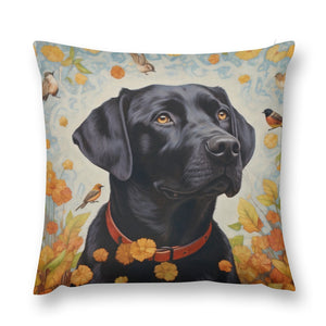 Harmonious Haven Black Labrador Plush Pillow Case-Cushion Cover-Black Labrador, Dog Dad Gifts, Dog Mom Gifts, Home Decor, Pillows-12 "×12 "-1