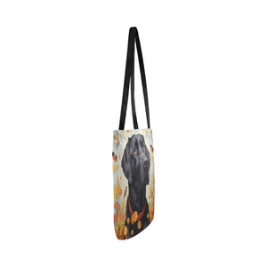 Harmonious Haven Black Labrador Special Lightweight Shopping Tote Bag-White-ONESIZE-3