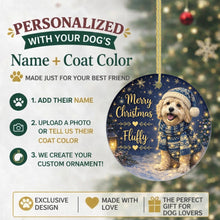 Load image into Gallery viewer, Havanese Christmas Ornament - Cozy Winter Pet Portrait Design - Personalize with Photo and Name-Christmas Ornament-Christmas,Christmas Ornament,Personalize Artwork-2
