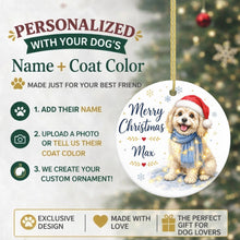 Load image into Gallery viewer, Havanese Christmas Ornament - Cozy Winter Pet Portrait Design - Personalize with Photo and Name-Christmas Ornament-Christmas,Christmas Ornament,Personalize Artwork-2