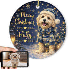 Load image into Gallery viewer, Havanese Christmas Ornament - Cozy Winter Pet Portrait Design - Personalize with Photo and Name-Christmas Ornament-Christmas,Christmas Ornament,Personalize Artwork-1