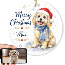 Load image into Gallery viewer, Havanese Christmas Ornament - Cozy Winter Pet Portrait Design - Personalize with Photo and Name-Christmas Ornament-Christmas,Christmas Ornament,Personalize Artwork-1