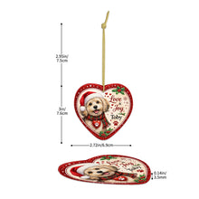 Load image into Gallery viewer, Havanese Christmas Ornament - Love &amp; Joy Heart Shaped Portrait - Personalize with Photo and Name-Christmas Ornament-Christmas,Christmas Ornament,Havanese,Personalize Artwork-5