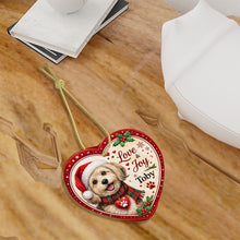 Load image into Gallery viewer, Havanese Christmas Ornament - Love &amp; Joy Heart Shaped Portrait - Personalize with Photo and Name-Christmas Ornament-Christmas,Christmas Ornament,Havanese,Personalize Artwork-7
