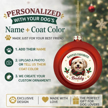 Load image into Gallery viewer, Havanese Ornament - Classic Red Round Shape - Santa's Favourite Design - Personalized with Photo and Name-Christmas Ornament-Christmas,Christmas Ornament,Havanese,Personalize Artwork-2