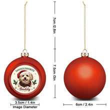 Load image into Gallery viewer, Havanese Ornament - Classic Red Round Shape - Santa's Favourite Design - Personalized with Photo and Name-Christmas Ornament-Christmas,Christmas Ornament,Havanese,Personalize Artwork-5