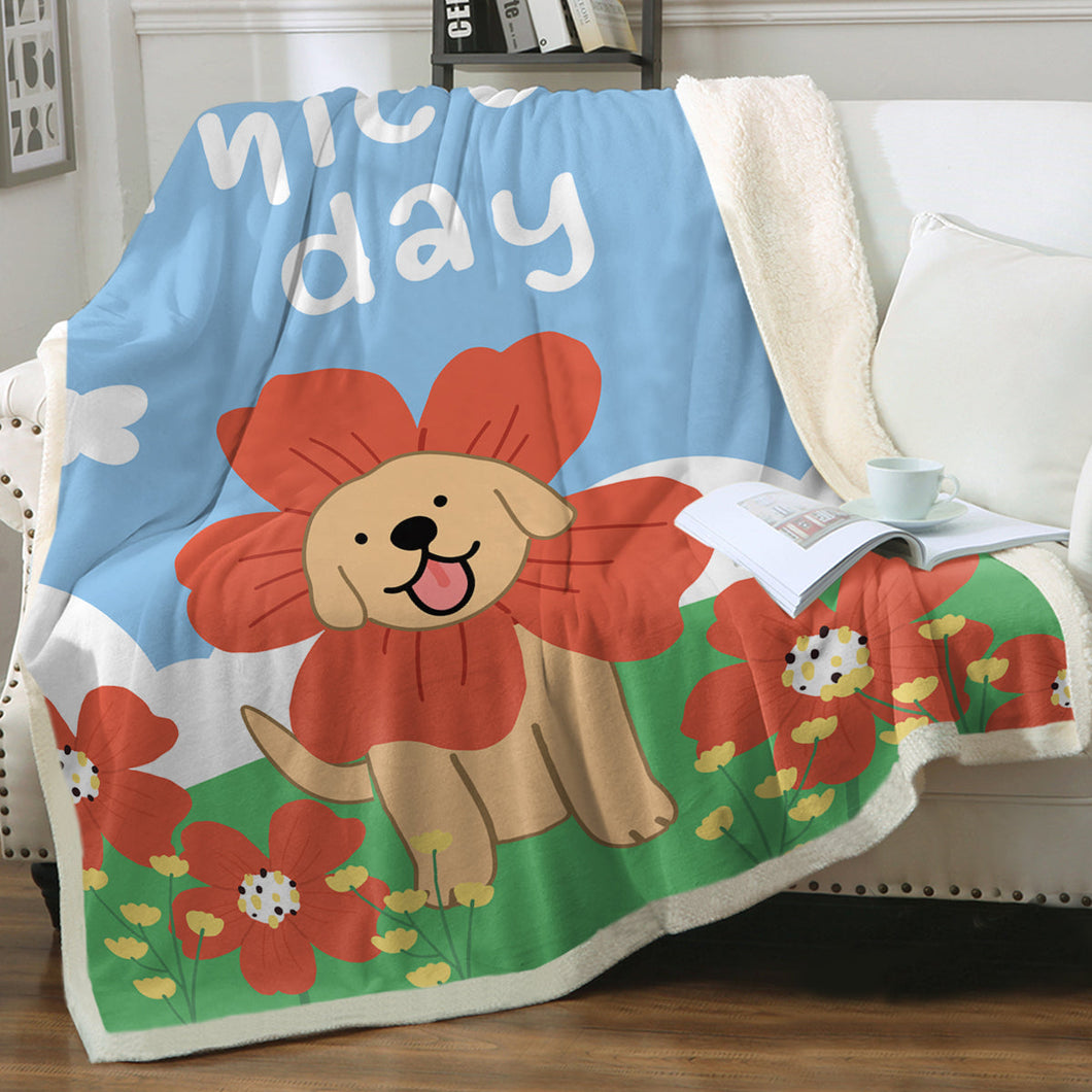Have a Nice Day Labrador Soft Warm Fleece Blanket-Blanket-Blankets, Home Decor, Labrador-Small-1