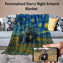 Load image into Gallery viewer, Personalized Starry Night Artwork Custom American Bully Blanket-Blanket-American Bully,Blankets,Dog Dad Gifts,Dog Memorial Gifts,Dog Mom Gifts,Home Decor,Personalize Artwork-11