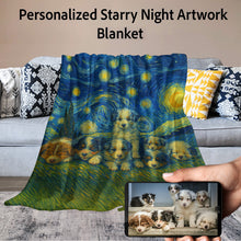 Load image into Gallery viewer, Personalized Starry Night Artwork Custom Australian Shepherd Blanket-Blanket-Australian Shepherd,Blankets,Dog Dad Gifts,Dog Memorial Gifts,Dog Mom Gifts,Home Decor,Personalize Artwork-1