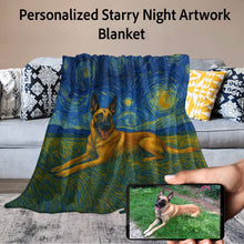 Load image into Gallery viewer, Personalized Starry Night Artwork Custom Belgian Malinois Blanket-Blanket-Belgian Malinois,Blankets,Dog Dad Gifts,Dog Memorial Gifts,Dog Mom Gifts,Home Decor,Personalize Artwork-11