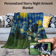Load image into Gallery viewer, Personalized Starry Night Artwork Custom Border Collie Blanket-Blanket-Blankets,Border Collie,Dog Dad Gifts,Dog Memorial Gifts,Dog Mom Gifts,Home Decor,Personalize Artwork-1