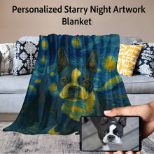 Load image into Gallery viewer, Personalized Starry Night Artwork Custom Boston Terrier Blanket-Blanket-Blankets,Boston Terrier,Dog Dad Gifts,Dog Memorial Gifts,Dog Mom Gifts,Home Decor,Personalize Artwork-1