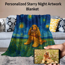 Load image into Gallery viewer, Personalized Starry Night Artwork Custom Cocker Spaniel Blanket-Blanket-Blankets,Cocker Spaniel,Dog Dad Gifts,Dog Memorial Gifts,Dog Mom Gifts,Home Decor,Personalize Artwork-11