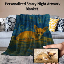 Load image into Gallery viewer, Personalized Starry Night Artwork Custom Chihuahua Blanket-Blanket-Blankets,Chihuahua,Dog Dad Gifts,Dog Memorial Gifts,Dog Mom Gifts,Home Decor,Personalize Artwork-11