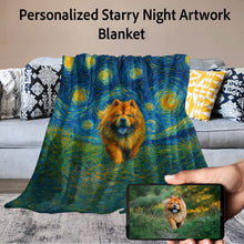 Load image into Gallery viewer, Personalized Starry Night Artwork Custom Chow Chow Blanket-Blanket-Blankets,Chow Chow,Dog Dad Gifts,Dog Memorial Gifts,Dog Mom Gifts,Home Decor,Personalize Artwork-11