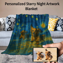Load image into Gallery viewer, Personalized Starry Night Artwork Custom Dachshund Blanket-Blanket-Blankets,Dachshund,Dog Dad Gifts,Dog Memorial Gifts,Dog Mom Gifts,Home Decor,Personalize Artwork-1