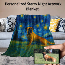 Load image into Gallery viewer, Personalized Starry Night Artwork Custom English Mastiff Blanket-Blanket-Blankets,Dog Dad Gifts,Dog Memorial Gifts,Dog Mom Gifts,English Mastiff,Home Decor,Personalize Artwork-1