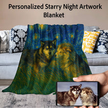 Load image into Gallery viewer, Personalized Starry Night Artwork Custom Alaskan Malamute Blanket-Blanket-Alaskan Malamute,Blankets,Dog Dad Gifts,Dog Memorial Gifts,Dog Mom Gifts,Home Decor,Personalize Artwork-1